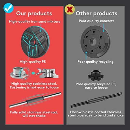 RUNWE Adjustable Dumbbells Set, Weights Dumbbells Barbell Weight Free Weight Set 40-100 lbs Exercise Fitness Weight Sets. (Black & Silver)