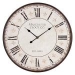 Large Round Wall Clock/ Brown