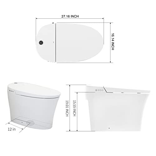 One-Piece Intelligent Toilet with Integrated Bidet & Remote Control