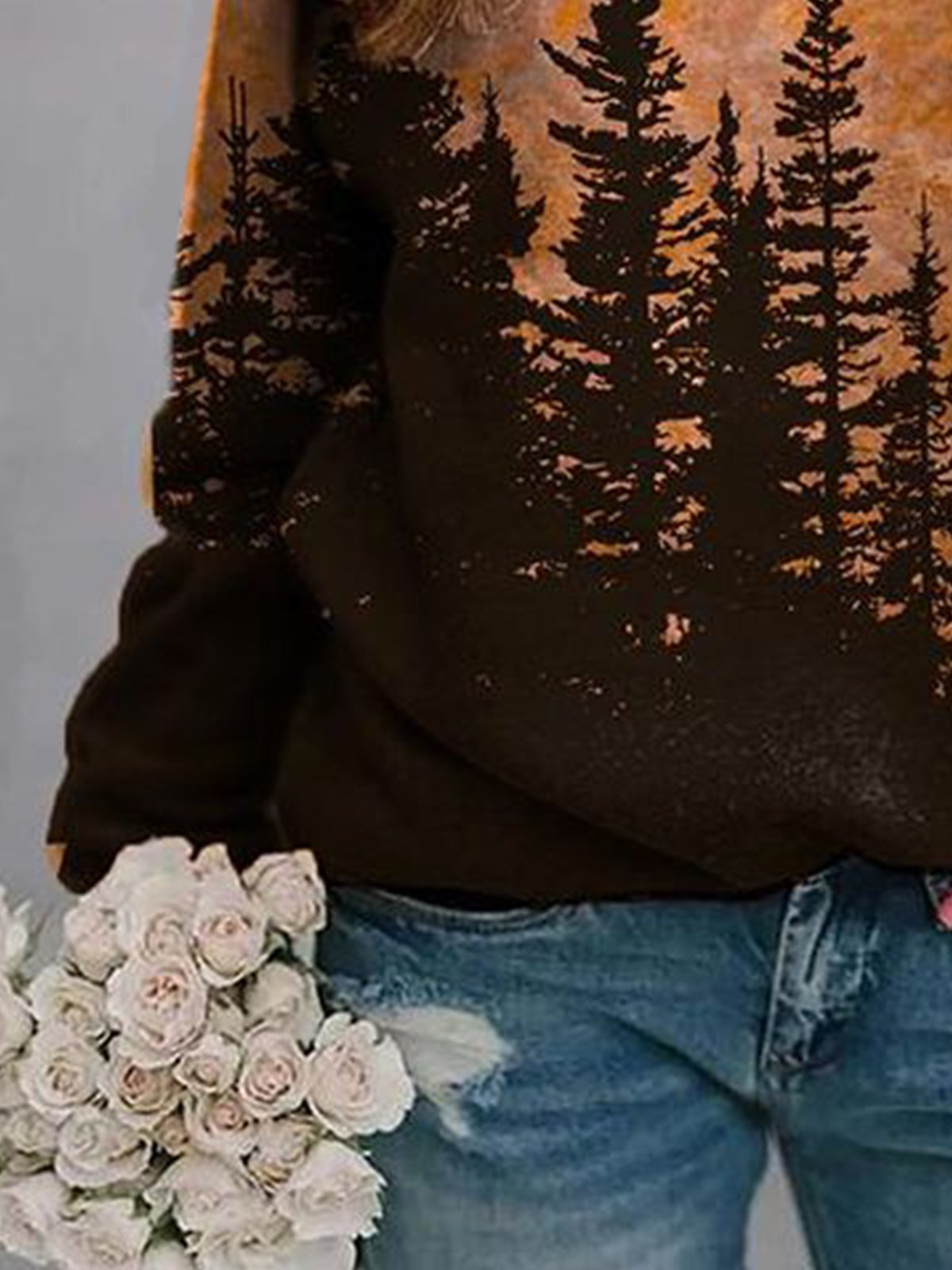 Crew Neck Long Sleeve Casual Animal Sweatshirt