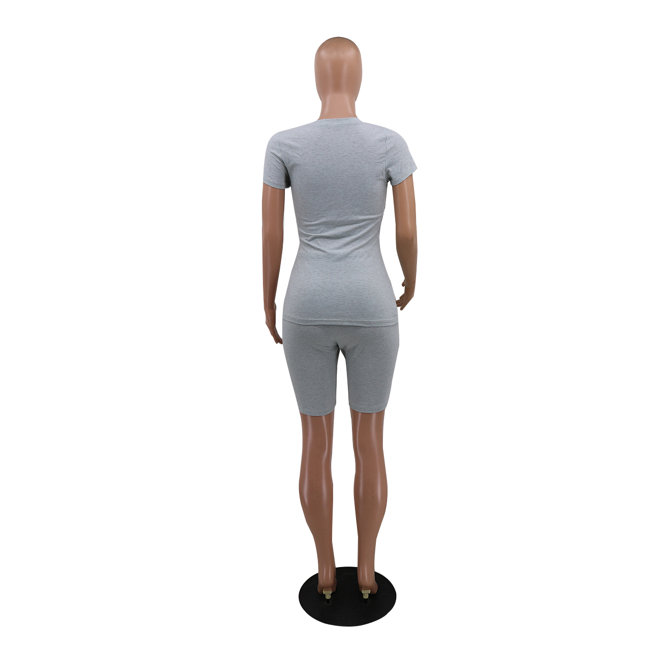 Summer Plain Two Piece Casual Shorts Set