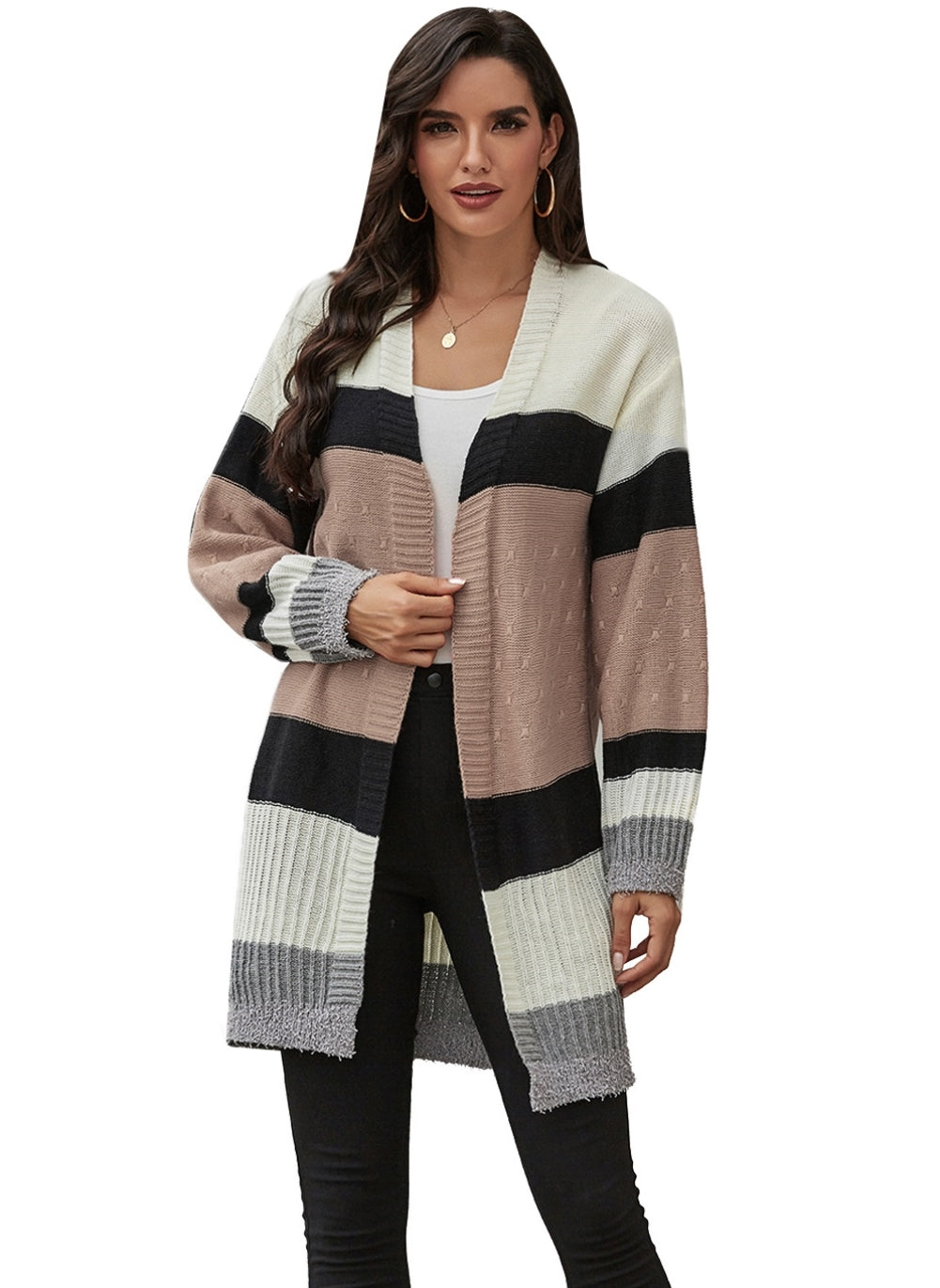 Autumn Contrast Long Cardigans