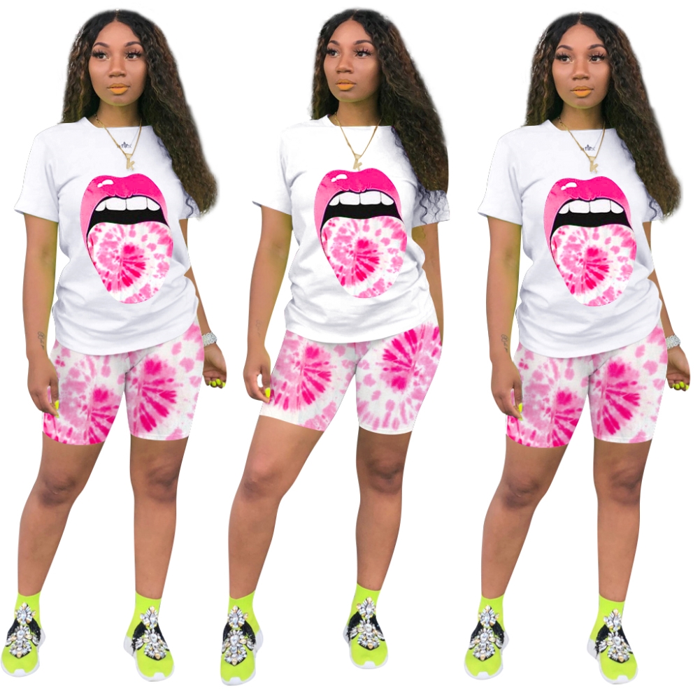 Summer Casual Tie Dye Two Piece Short Set