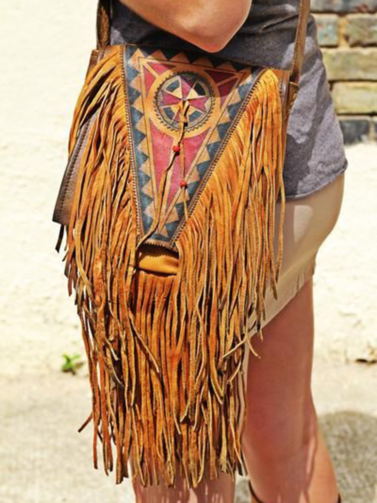 Yellow Beach Faux Suede Shoulder Bags