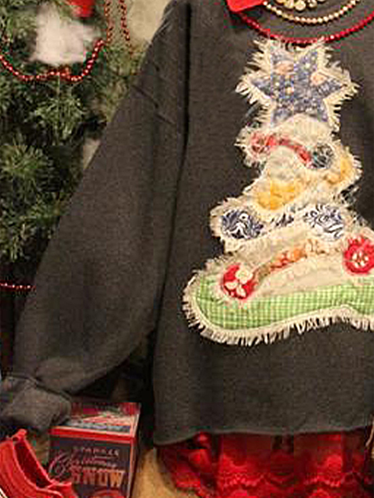 Christmas loose long sleeve printed sweatshirt