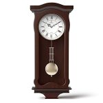 Pendulum Wooden Wall Clock, for Living Room, Kitchen & Home Décor, 23.5 x 9.75 In