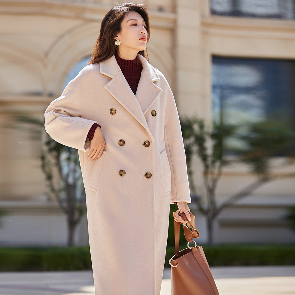 21冬外套M家欧美羊毛经典大衣女长袖101801小个子毛呢大衣女2206