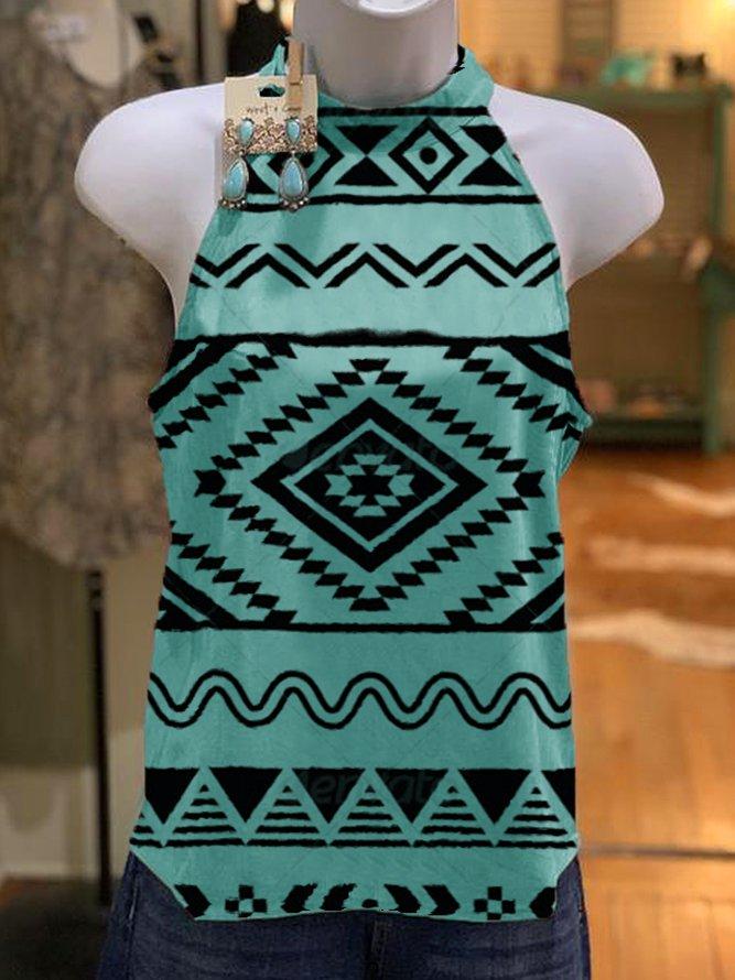 Crew Neck Cotton-Blend Vintage Shirts & Tops