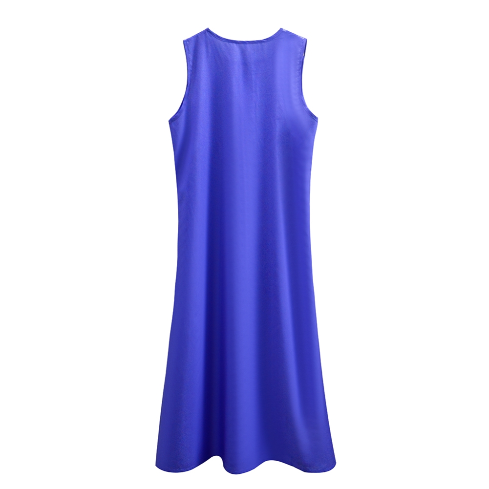 Flower Print Sleeveless Long Boho Dress