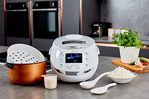 Rice Cooker with Ceramic Bowl and Advanced Fuzzy Logic (8 Cup, 1.5 Liter)