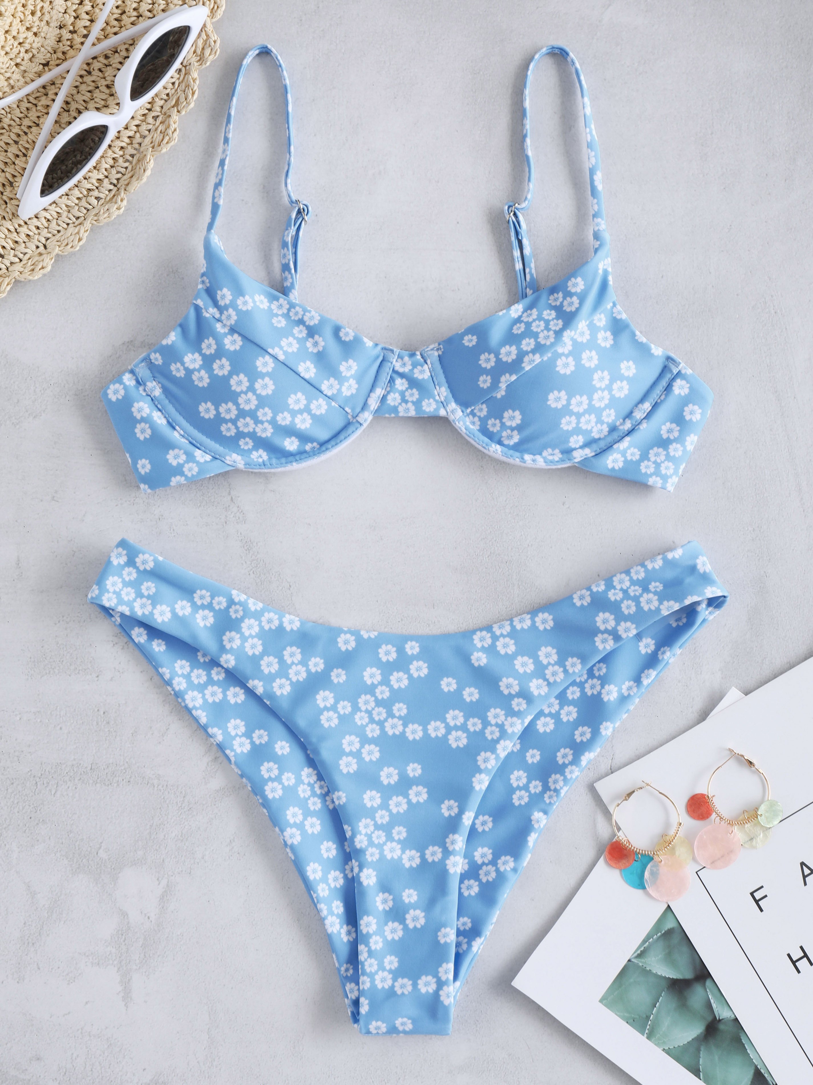 Floral Print Underwire Bikini