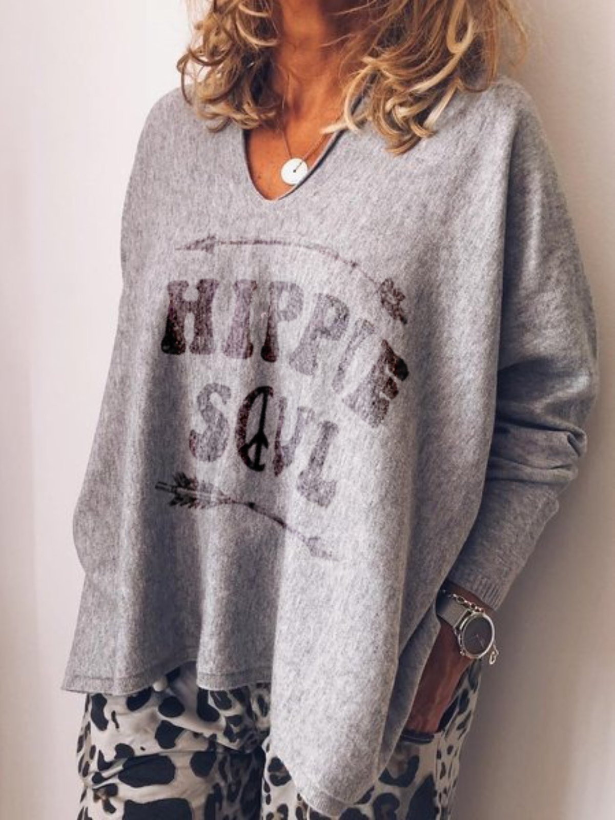 Women Casual Tops Tunic Blouse Shirt Sweater