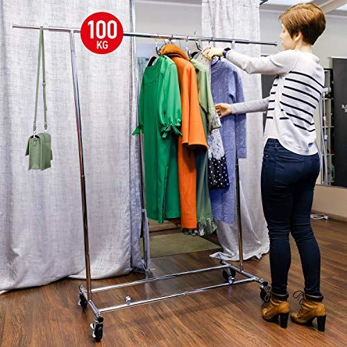 Adjustable Garment Rack Length 4-6ft, Height 4,7-5,5ft, with Chromed Steel