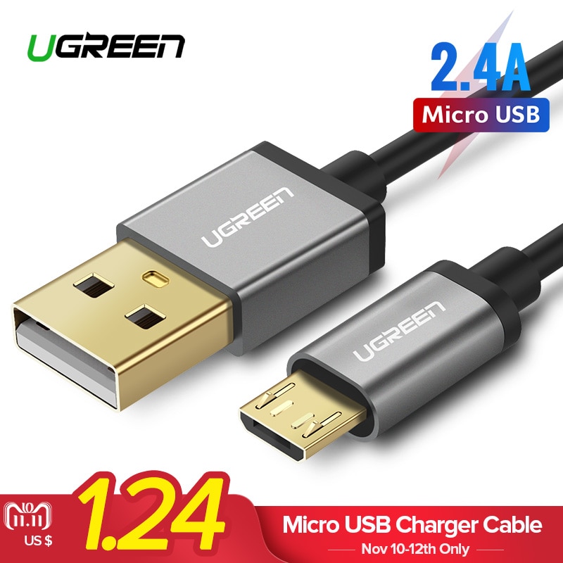 Ugreen Micro USB Cable 2.4A Fast Charging Data Cable for Xiaomi Redmi Note 5 Huawei LG Mobile Phone Charger Cable Micro USB Cord