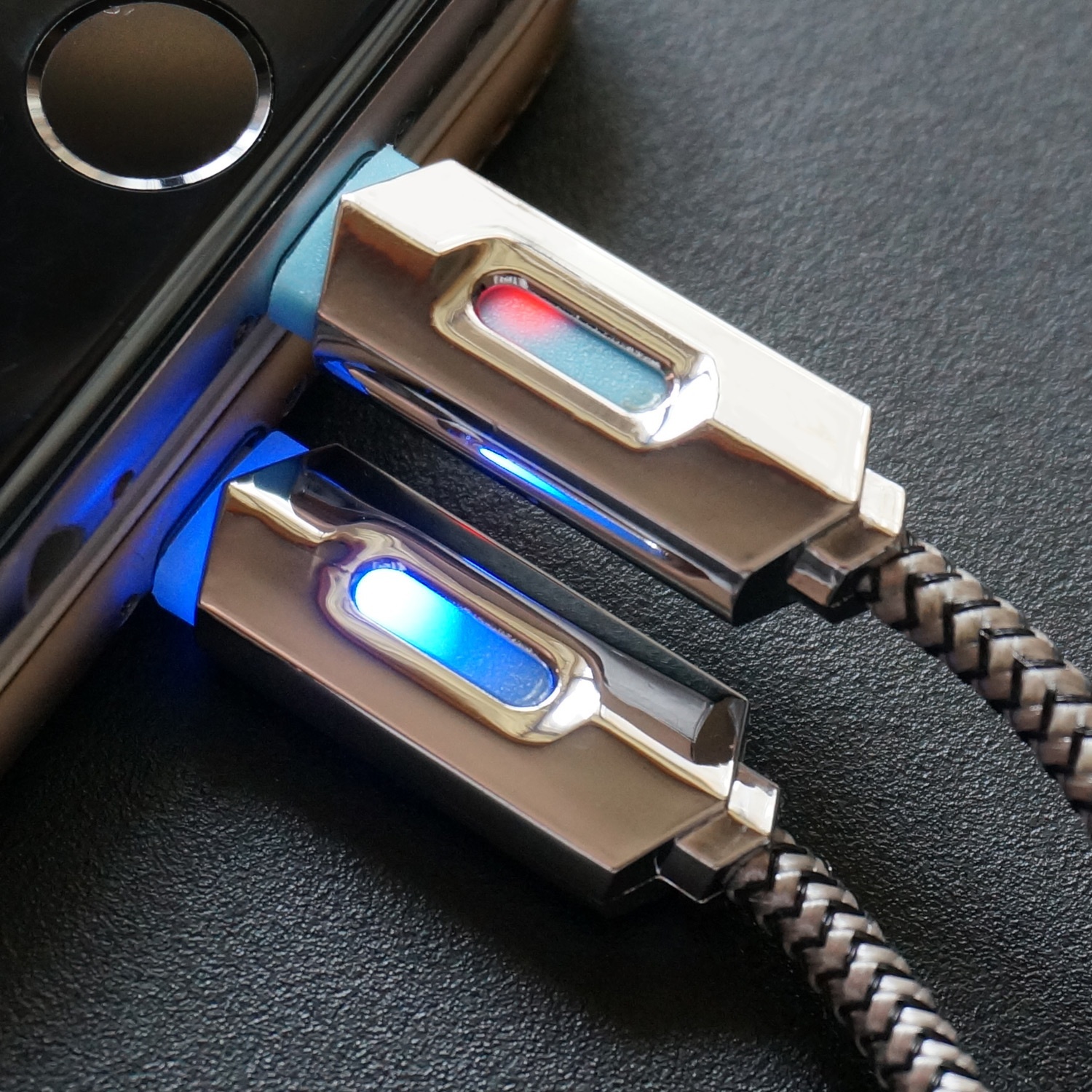 USB3.1 Nylon Braided Lights LED Micro USB