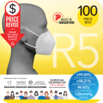 Surgical Respirator R5 Earband FFP2 (100pcs in a box) Twin Pack