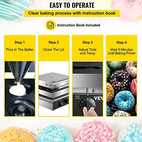 Electric Donut Maker, 9 Holes Commercial Donut Machine, 2000W