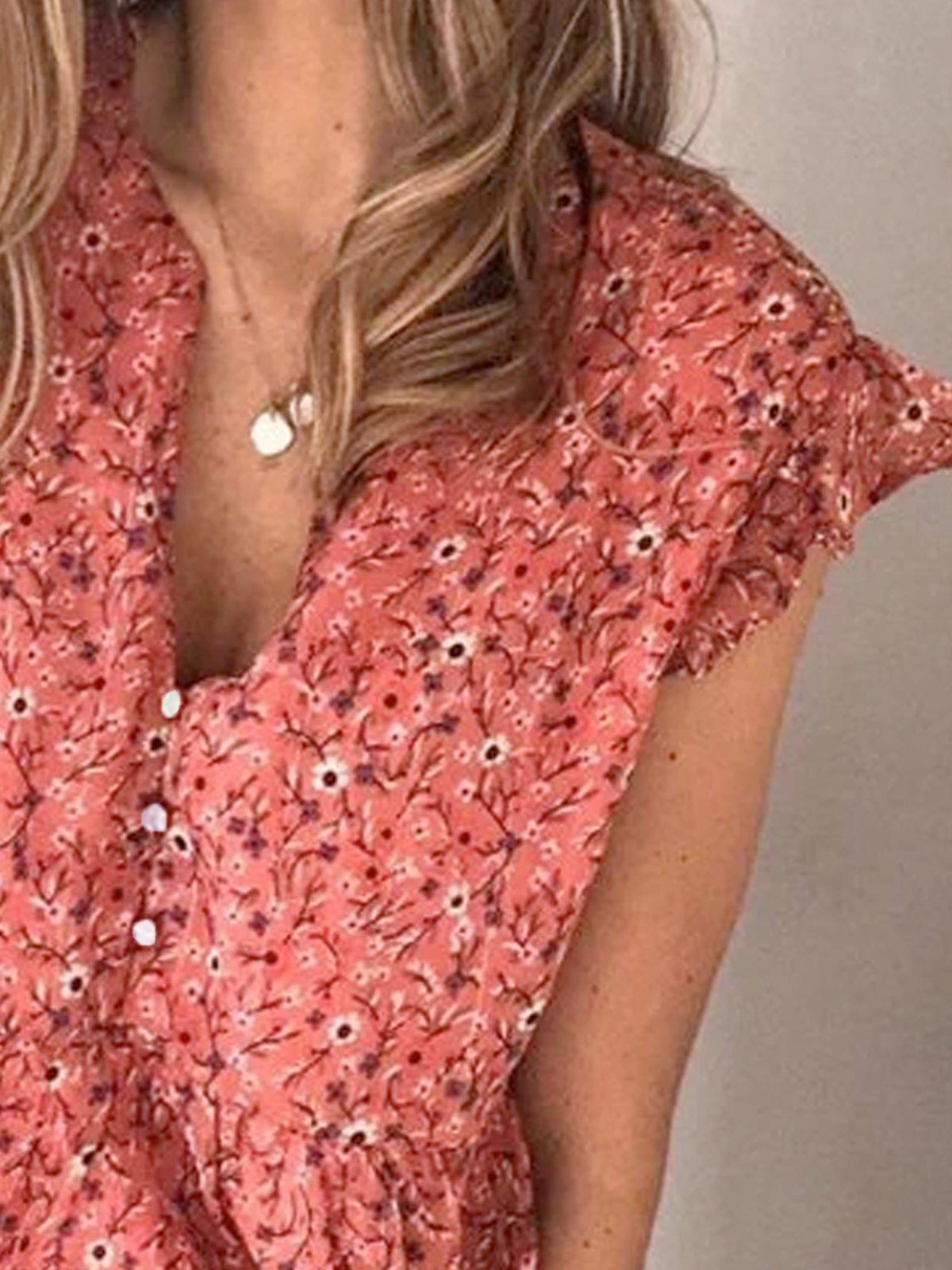 Red V Neck Holiday Shift Shirts & Tops