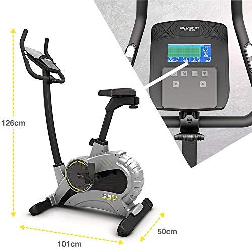 Bluefin Fitness TOUR 5.0 Exercise Bike | Home Gym Equipment | Exercise Machine | Kinomap | Live Video Streaming- Black
