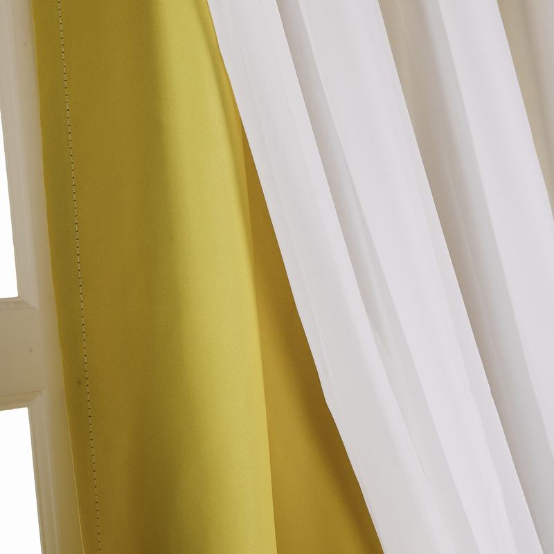 Layered Curtain Mix & Match Elegance White Crushed Voile x Blackout Curtain Grommet Panel ELI