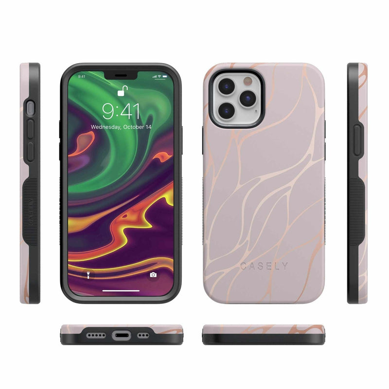 Pink and Gold Metallic Waves Case