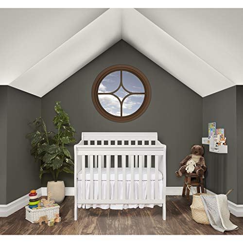 4-in-1 Convertible Mini Crib in White, Greenguard Gold Certified