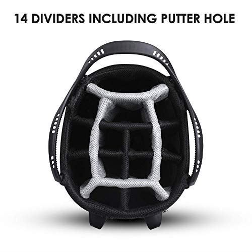 Golf Stand Bag 14 Way Top Dividers Ergonomic with Stand 8 Pockets, Dual Strap