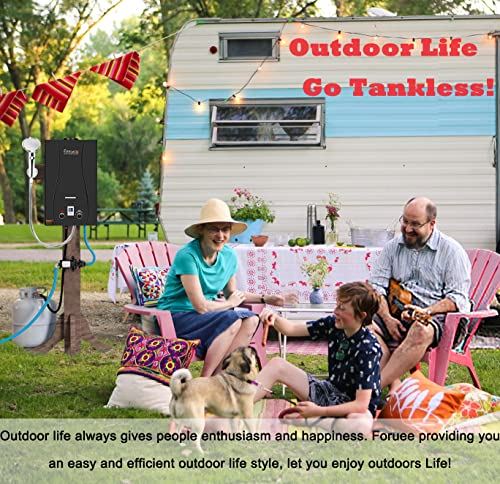 Tankless Water Heater Propane Shower, 2.64GPM/10Litre Capacity, 6-IN-1