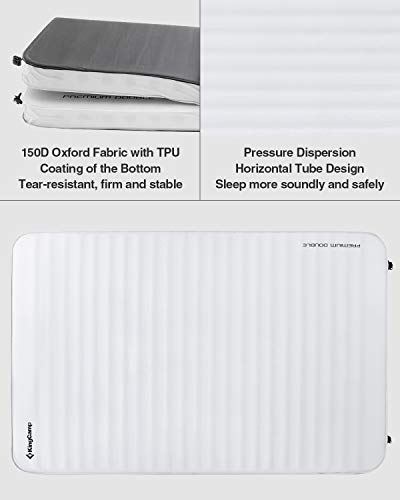 KingCamp Luxury 3D Double Self Inflating Camping Sleeping Pad Foam Air Mattress