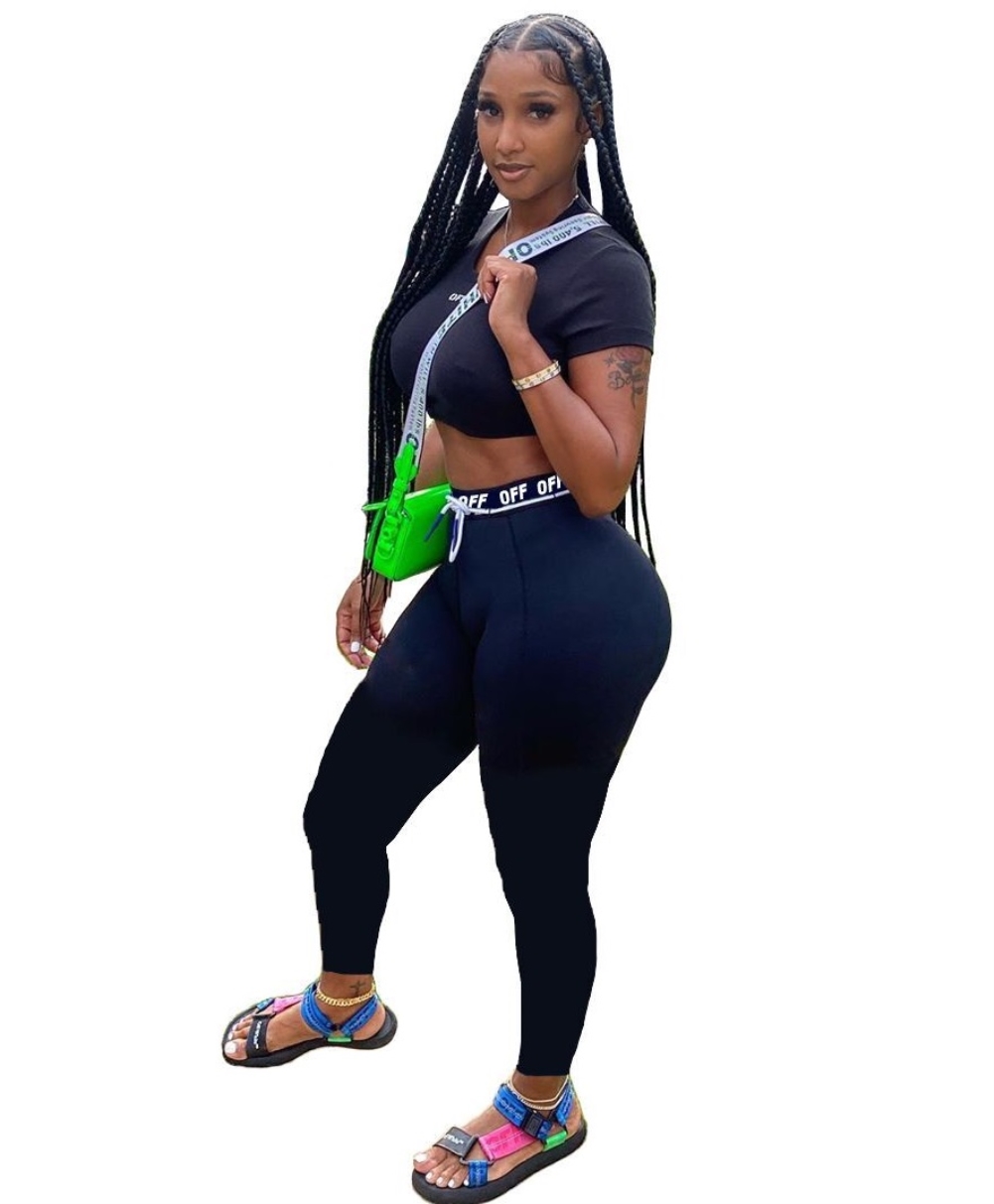 Summer Sports Fitness Crop Top and High Waist Legging Set