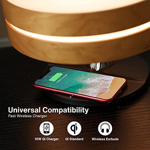 Bedside Lamp with 10W Wireless Charger and TWS Bluetooth Speaker