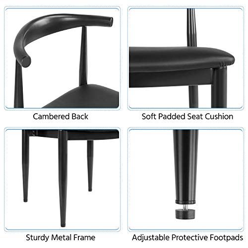 Dining Chairs Armless with Backrest Modern Kitchen Chairs Metal Legs