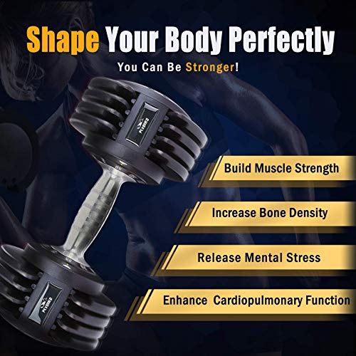 FLYBIRD Adjustable Dumbbell,25 lb Single Dumbbell with Anti-Slip Metal Handle