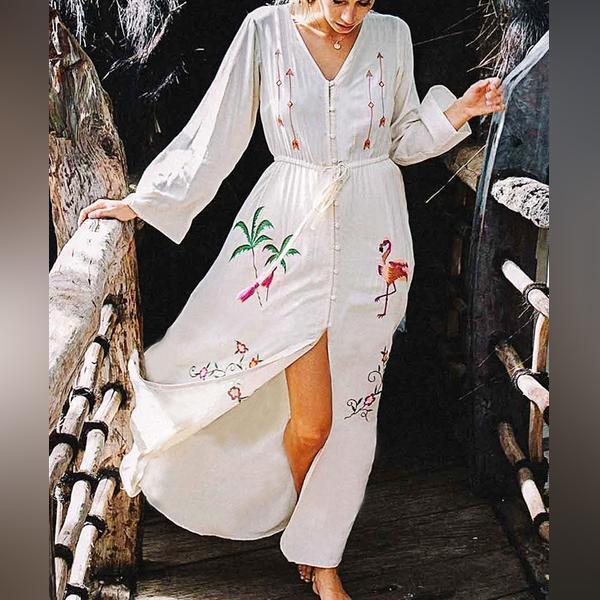 Fashion Inwrought Long Sleeve Cardigan Dresses