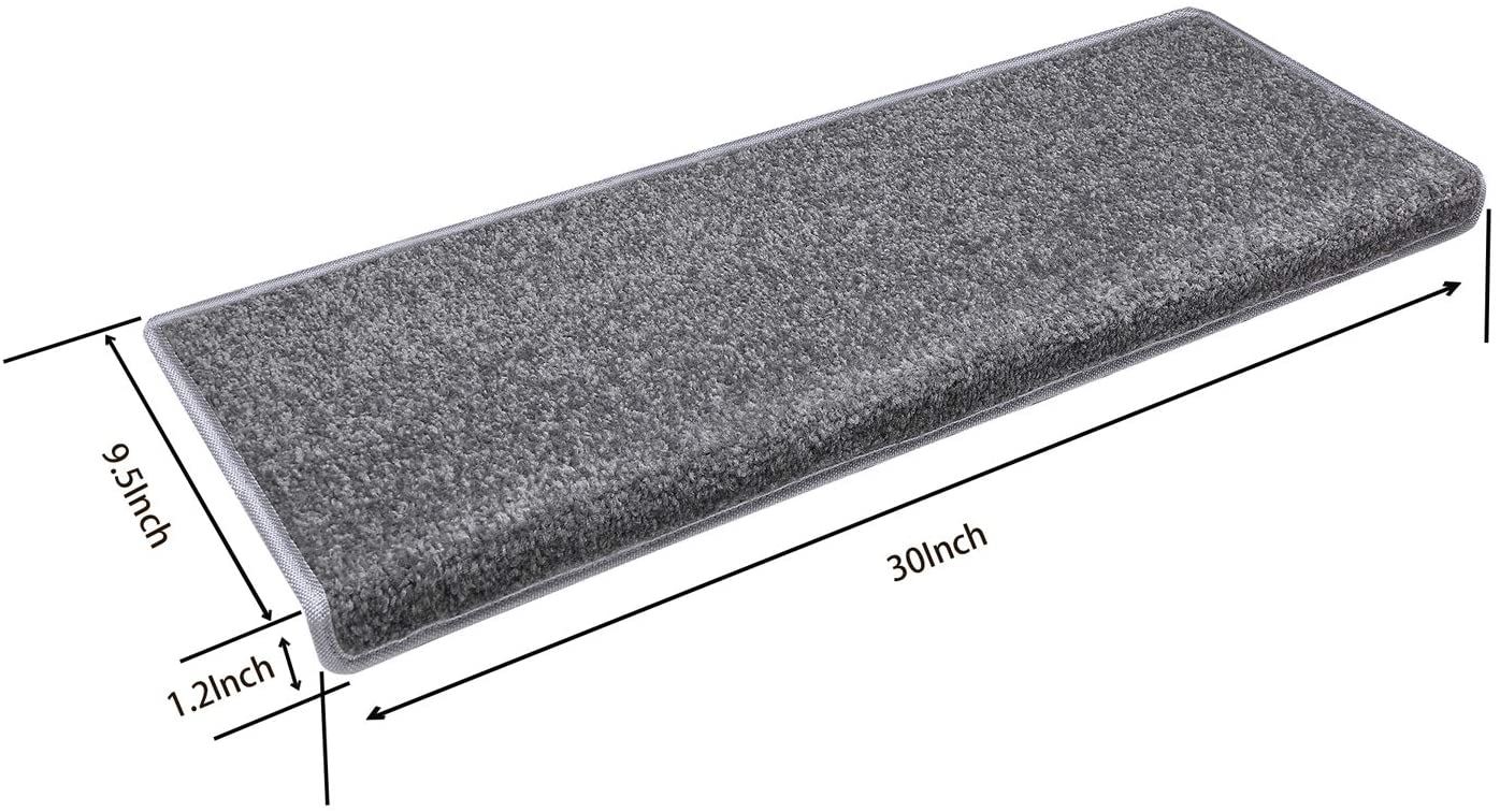 PURE ERA Carpet Stair Treads Set of 14 Non Slip Self Adhesive, 14 Pieces / Grey