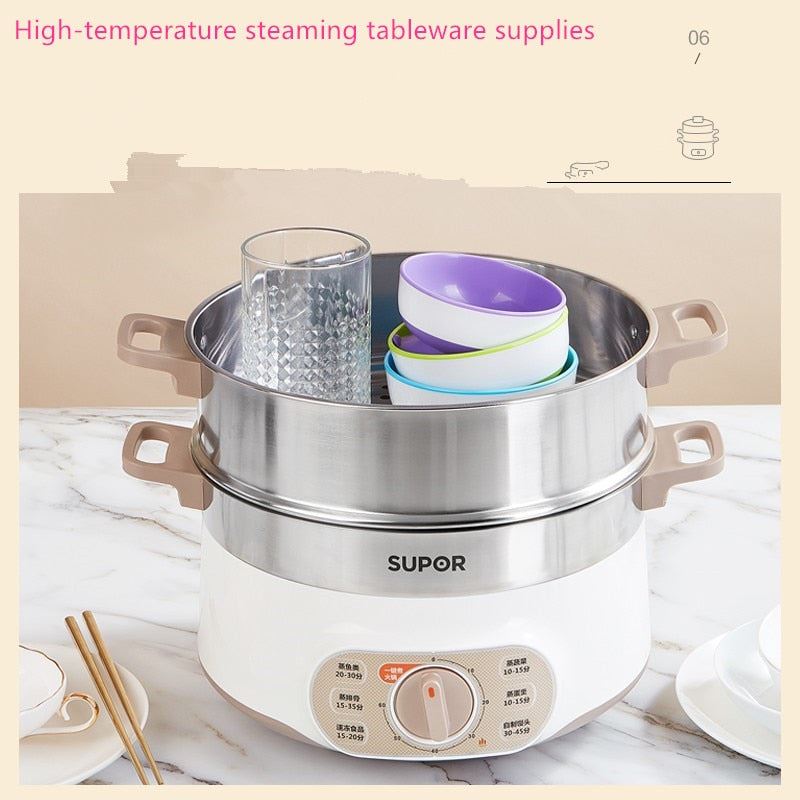 Household Three-layer Large-capacity Timer Electric Steamer Warmer Food Steamer Cooker