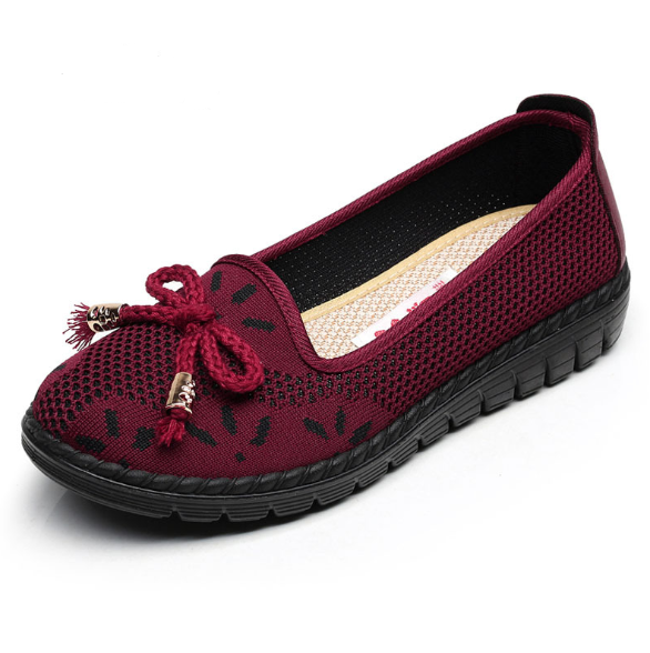 Solid Color Soft Flat Heel Canvas Mesh Casual Loafers