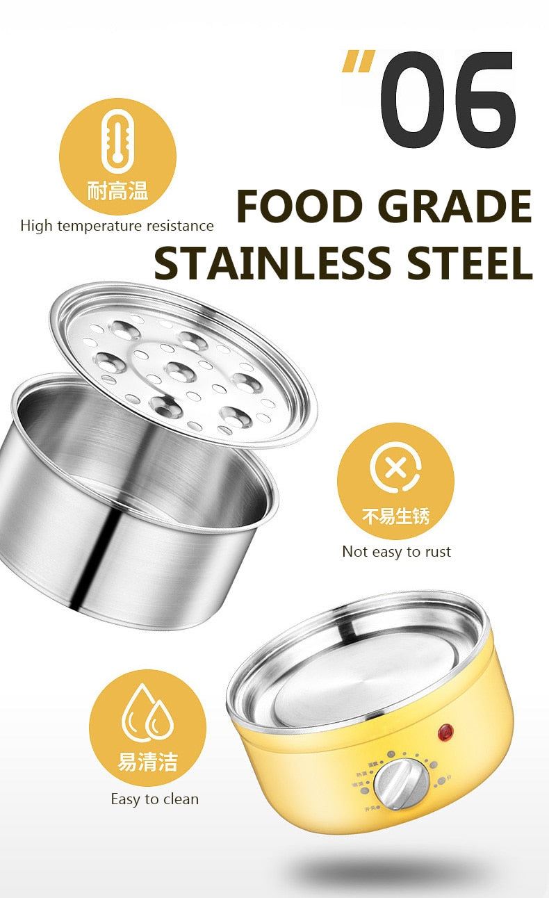 Electric Egg Boiler Food Steamer with Timer 2 Layers Stainless steel breakfast Steaming machine