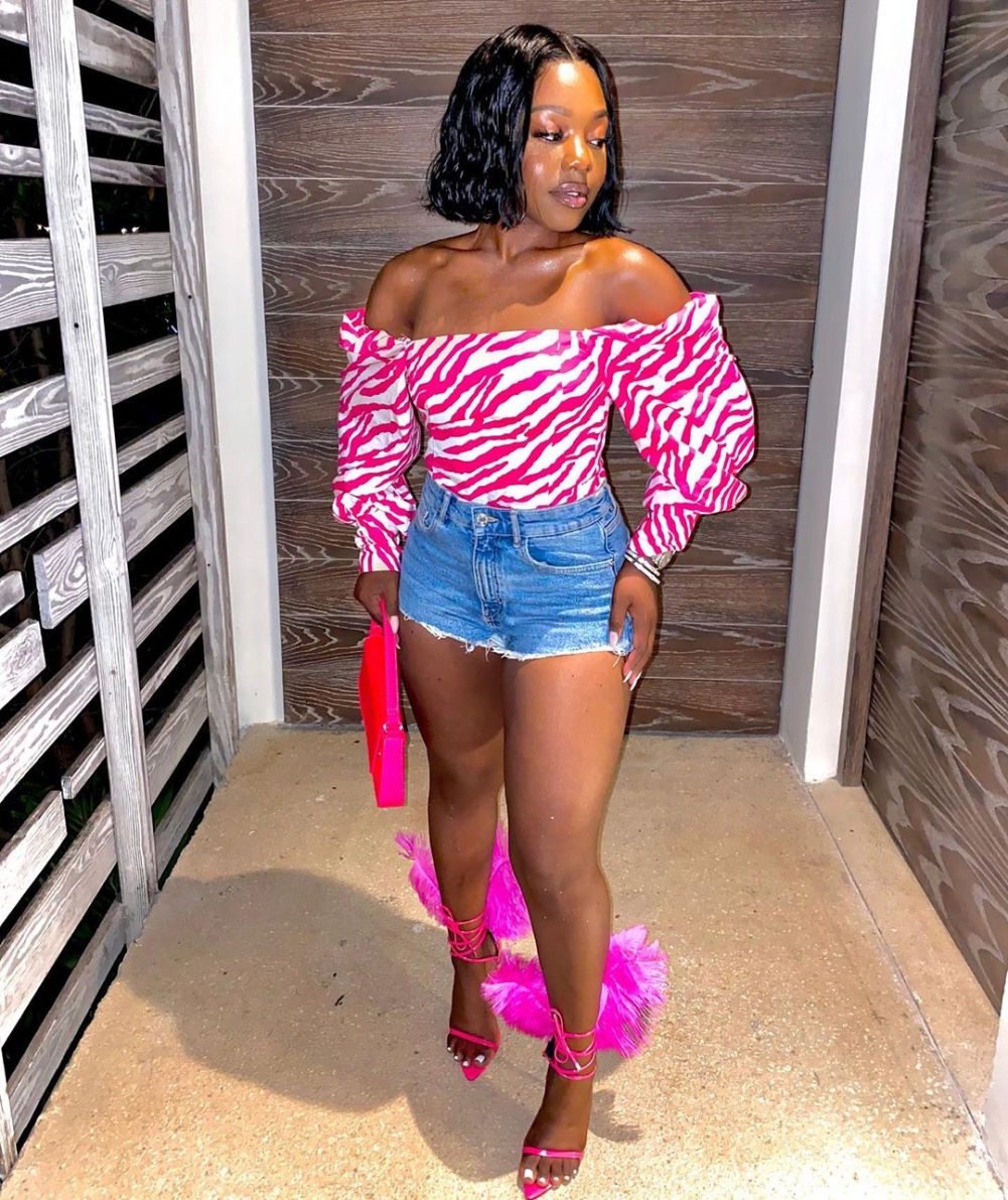 Off the Shoulder Zebra Long Sleeve Shirt