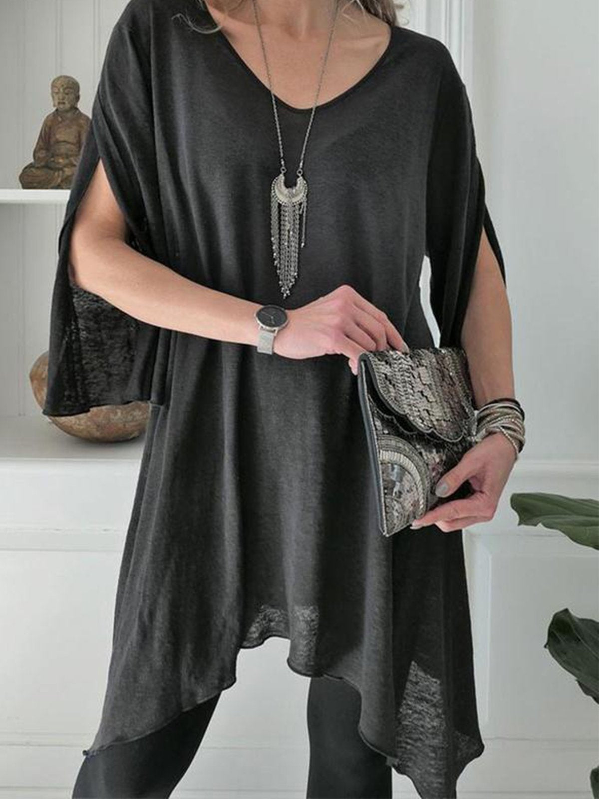 Apricot Solid Short Sleeve Round Neck Shirts & Tops