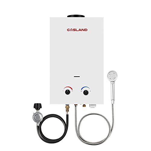Propane Tankless Water Heater, GASLAND Outdoors BS211 8L 2.11 GPM Portable Gas