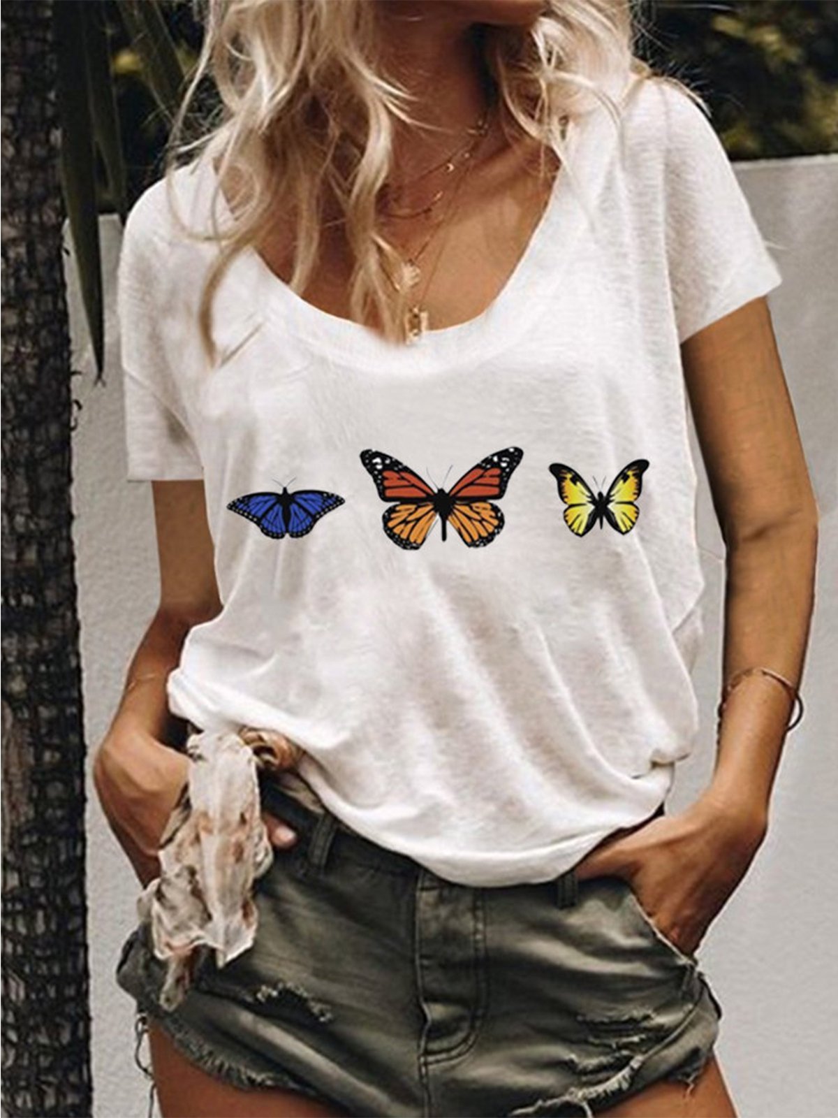 Short Sleeve Cotton-Blend Shirts & Tops