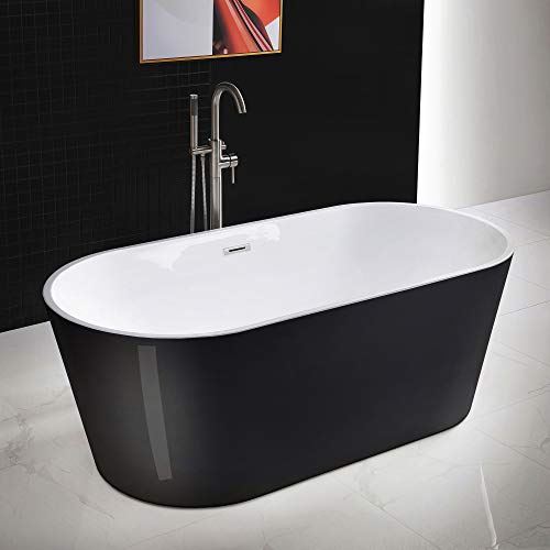 B1813 B/N-Drain &O Bathtub, Black/Brushed Nickel