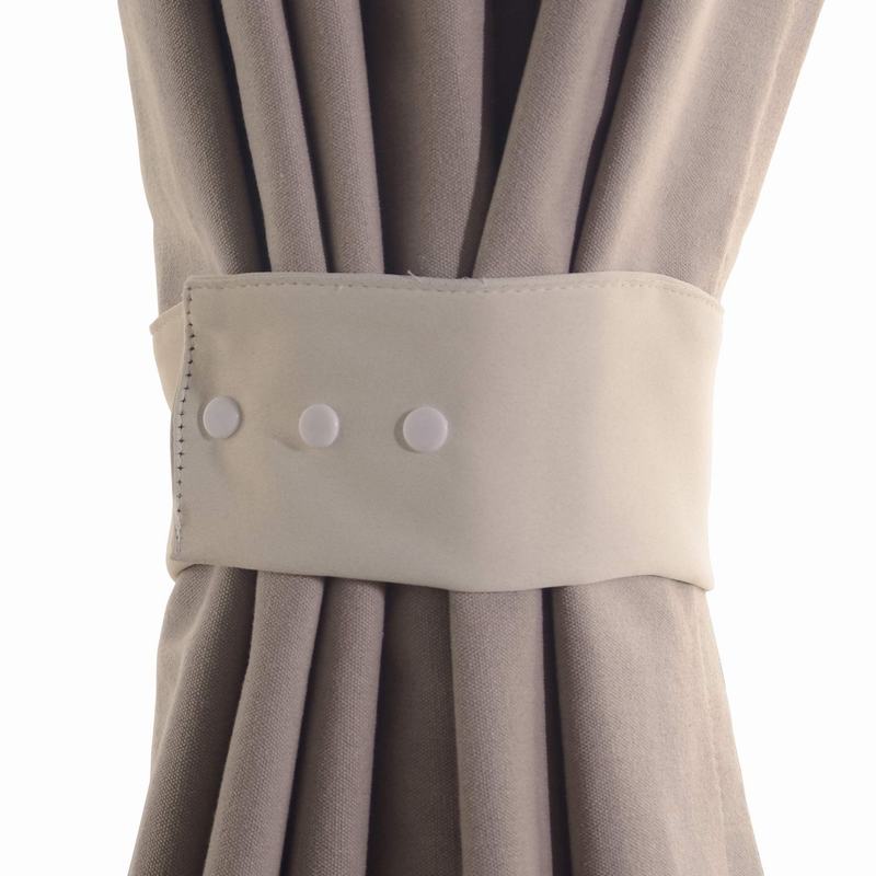 Set of 2 Curtain TieBack Holdback Each with Snap Polyester Blackout