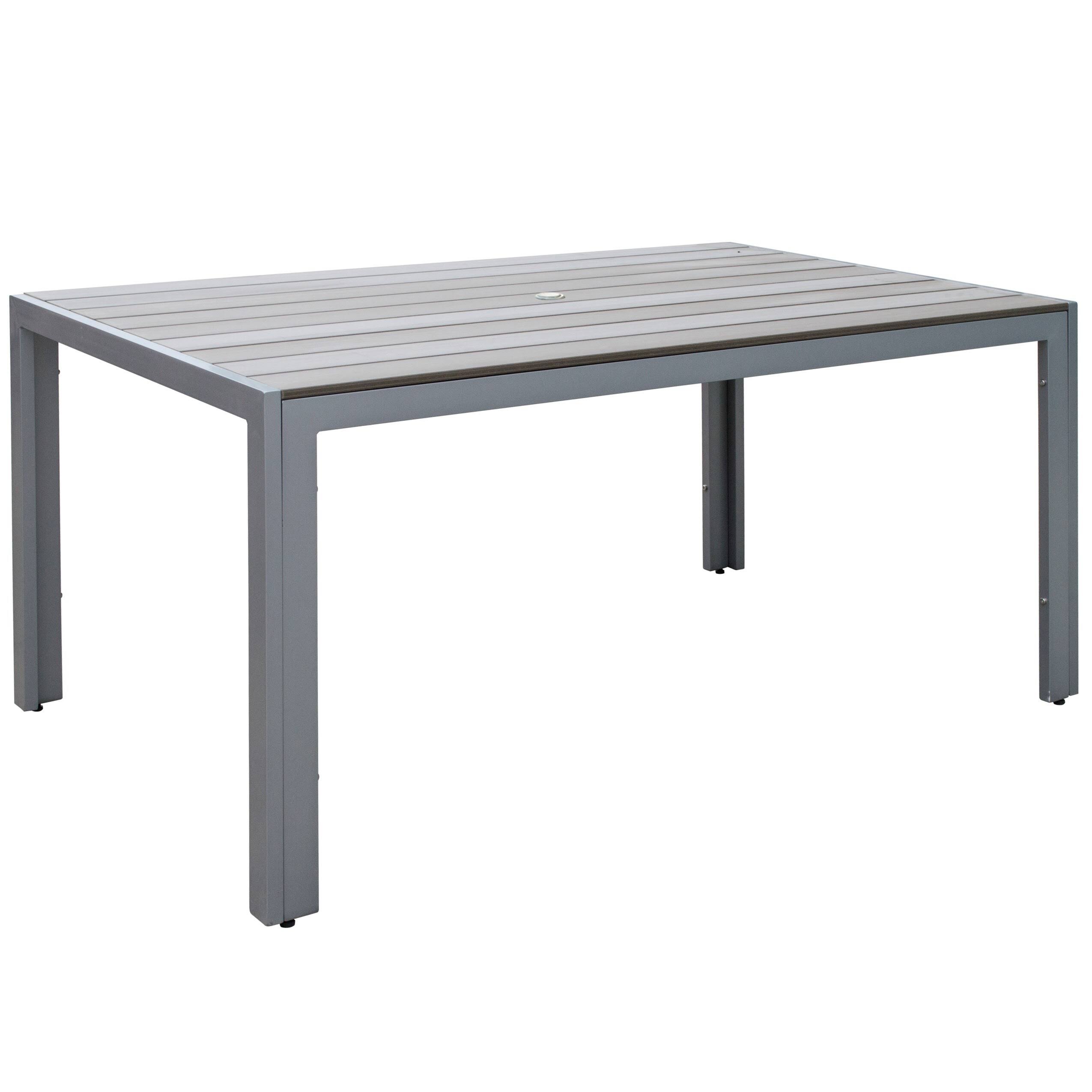 CorLiving GALLANT Sun Bleached Grey Outdoor Dining Table, Gray