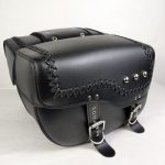 Pair Universal Motorcycle Saddlebag PU Leather Saddle Bag Sat