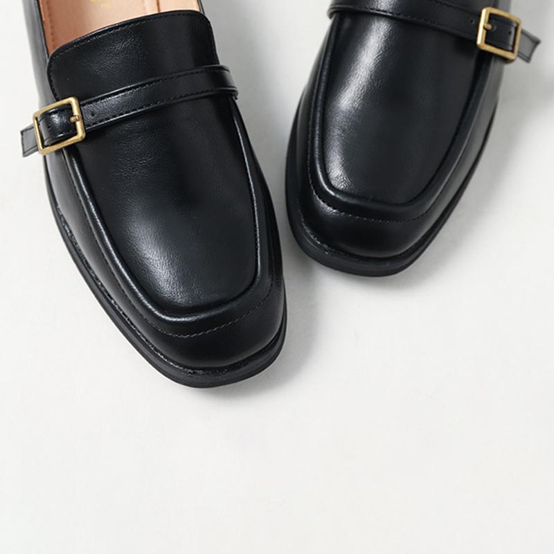 Casual PU Square Toe Low Heel Loafers