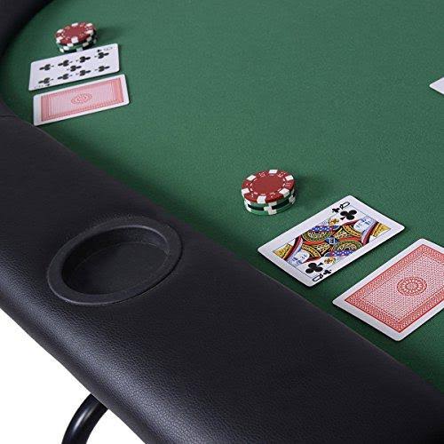 Mascarello Foldable 8 Player Poker Table Casino Texas Holdem Folding Poker Play Table