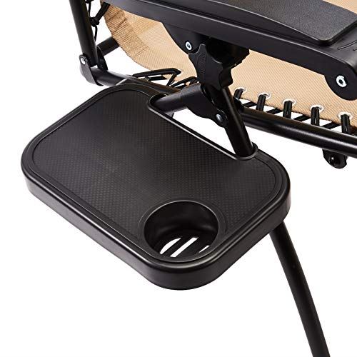 Zero Gravity Lounge Chair with Side Table – Set of 2, Beige