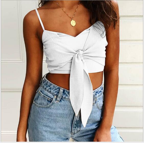 Sexy Tied Front Straps Crop Top